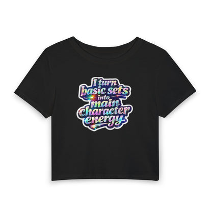 I turn basic sets into main character energy Crop Tee