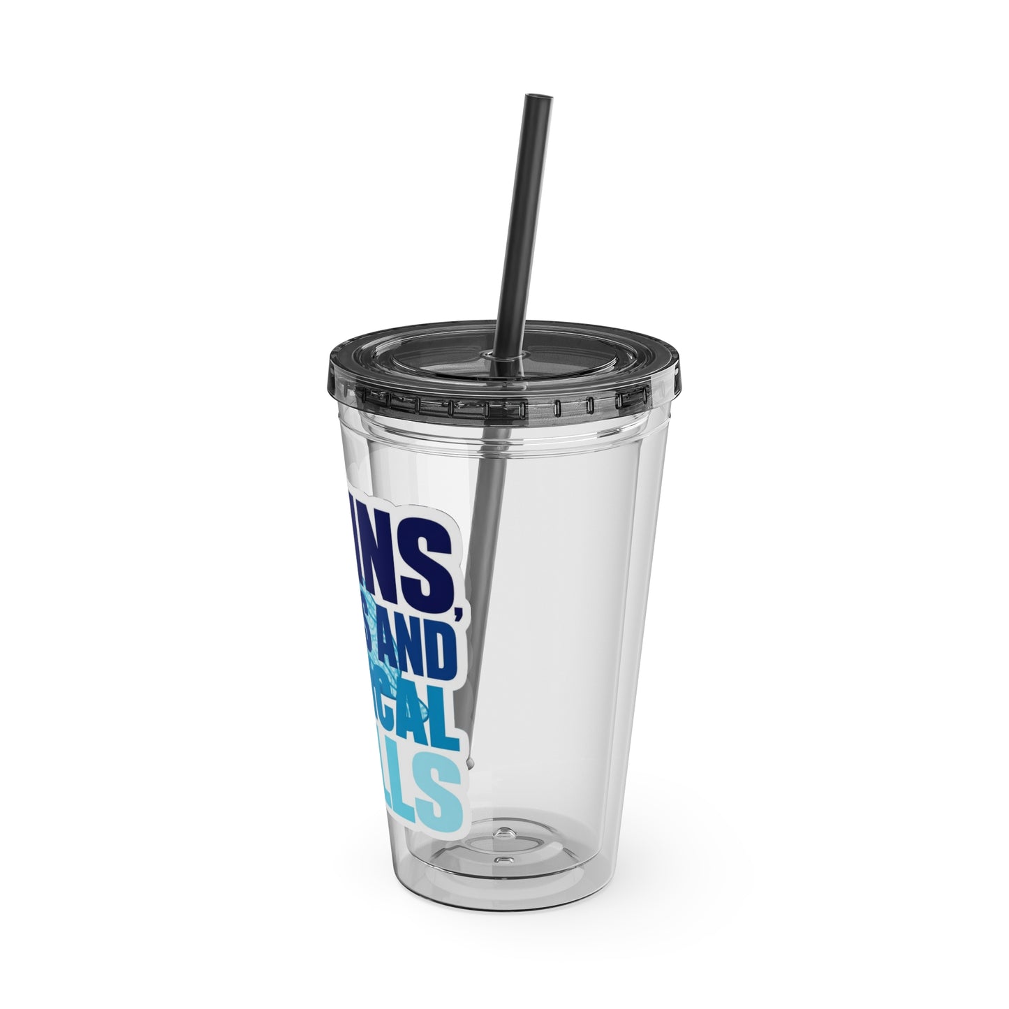 Brains, scrubs and surgical skills blue Clear Insulated Cup