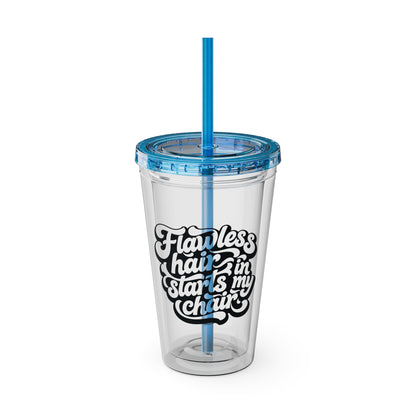 Flawless hair starts in my chair Clear Insulated Cup