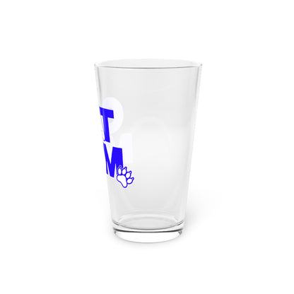 Cat mom blue Beer Glass