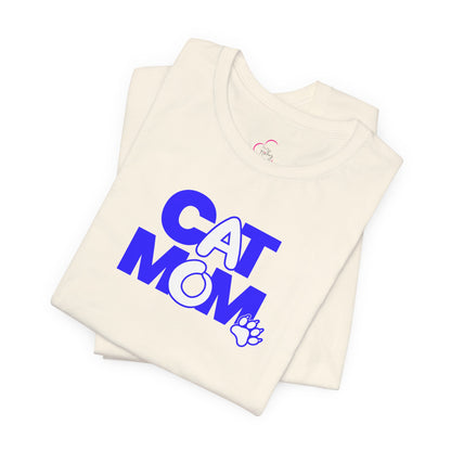 Cat mom blue T-shirt
