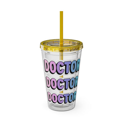 DOCTOR faux sticker Clear Insulated Cup