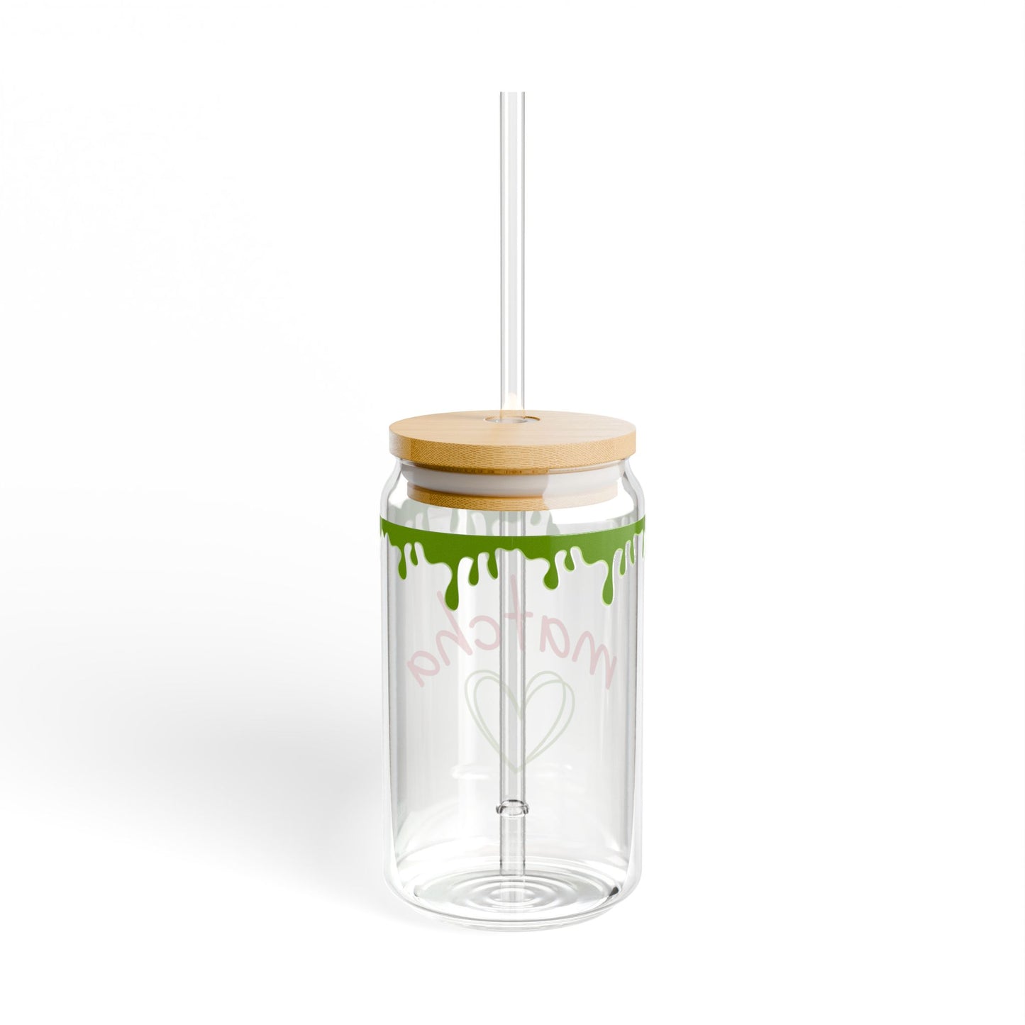 Matcha Heart Sipper Glass