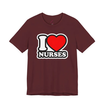 I love nurses faux sticker T-shirt