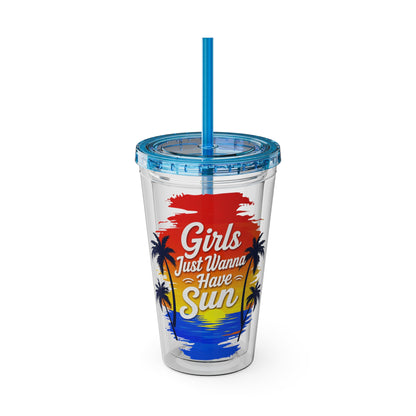 Girls just wanna have sun Clear Insulated Cup