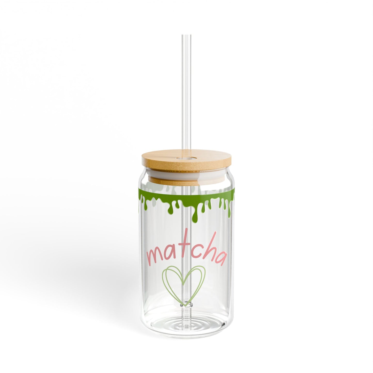 Matcha Heart Sipper Glass