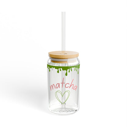Matcha Heart Sipper Glass