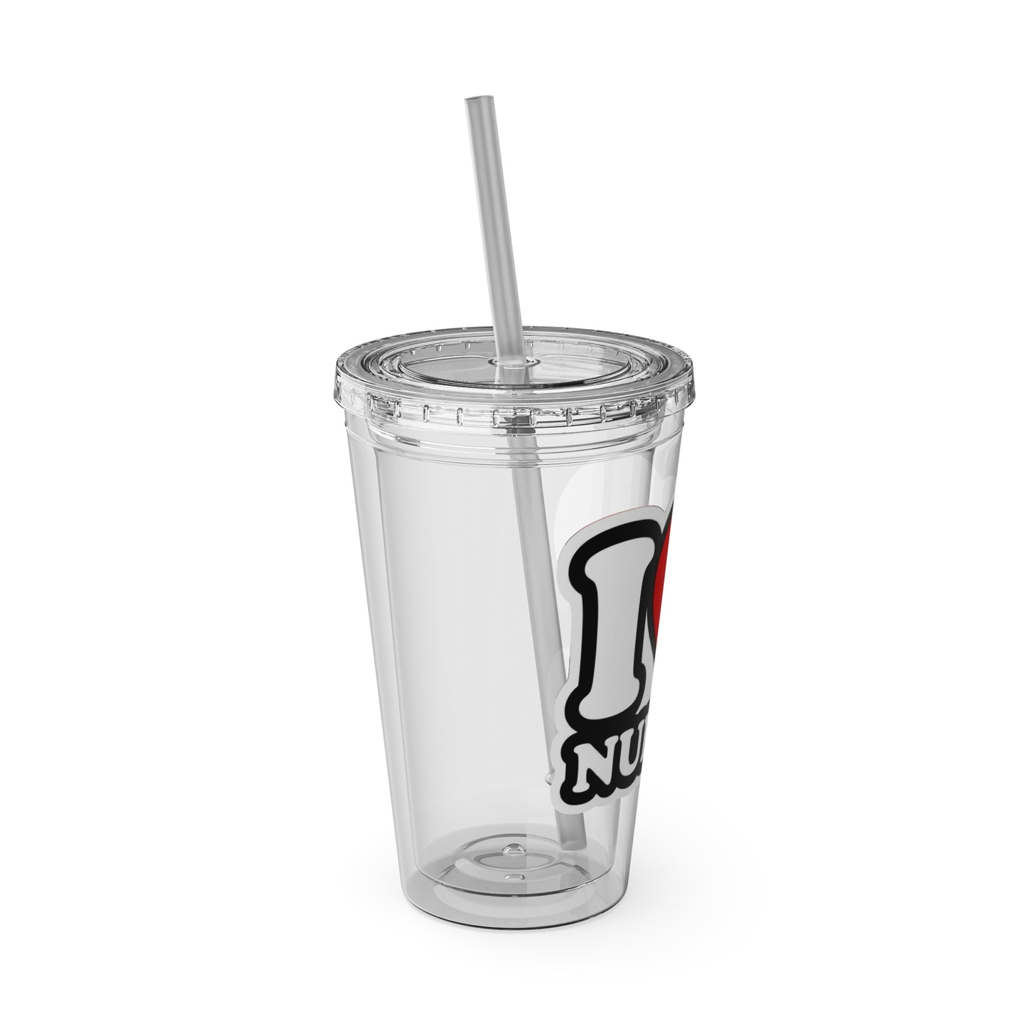 I love nurses faux sticker Clear Insulated Cup