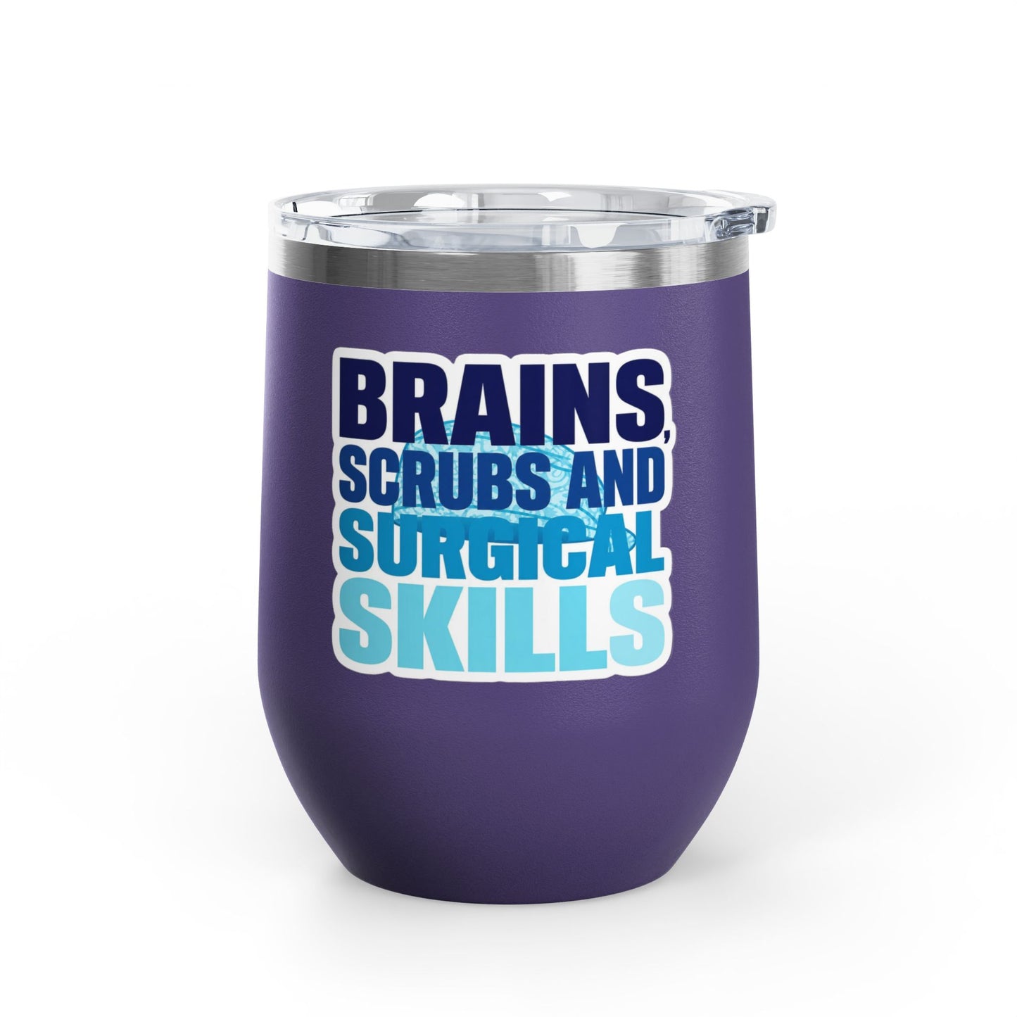 Brains, scrubs and surgical skills blue Tumbler