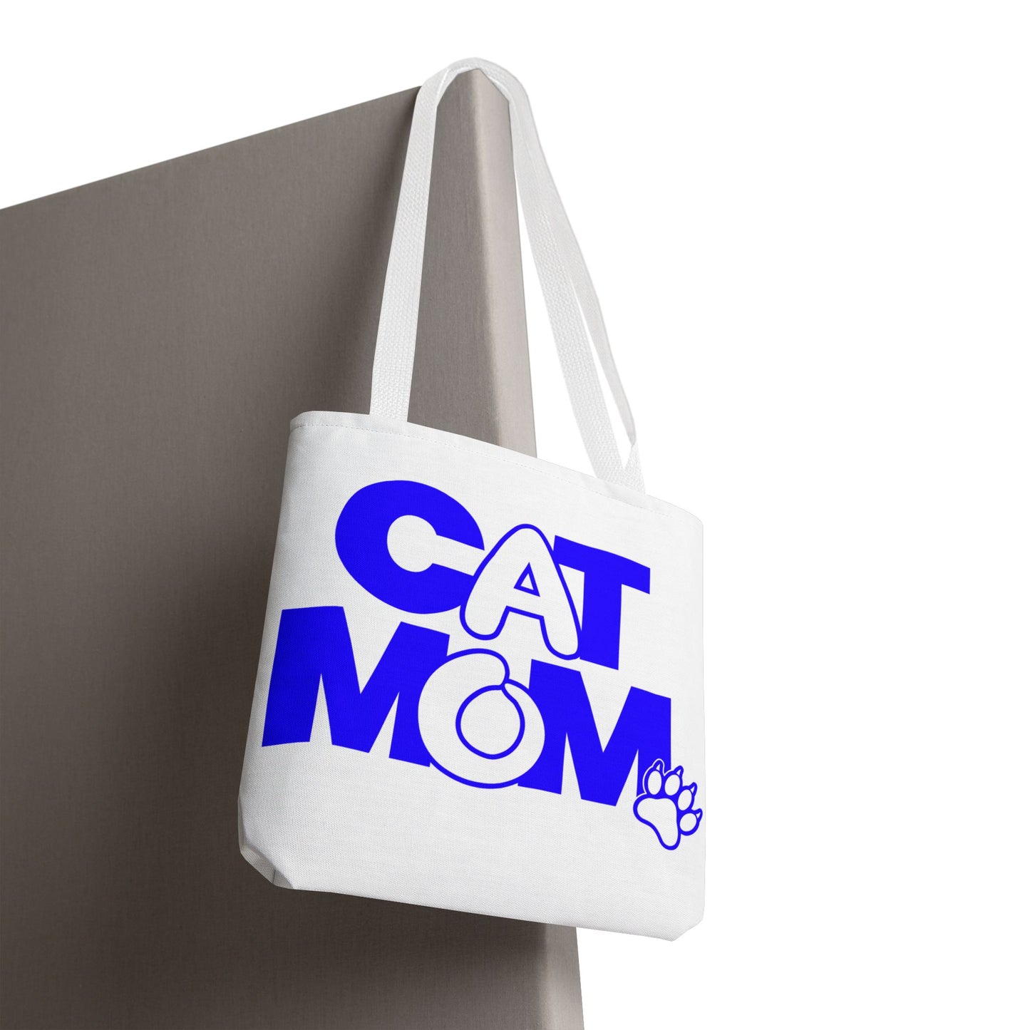 Cat mom blue Tote Bag