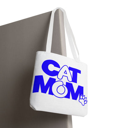 Cat mom blue Tote Bag