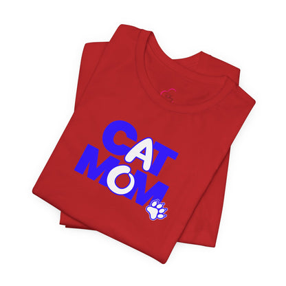 Cat mom blue T-shirt