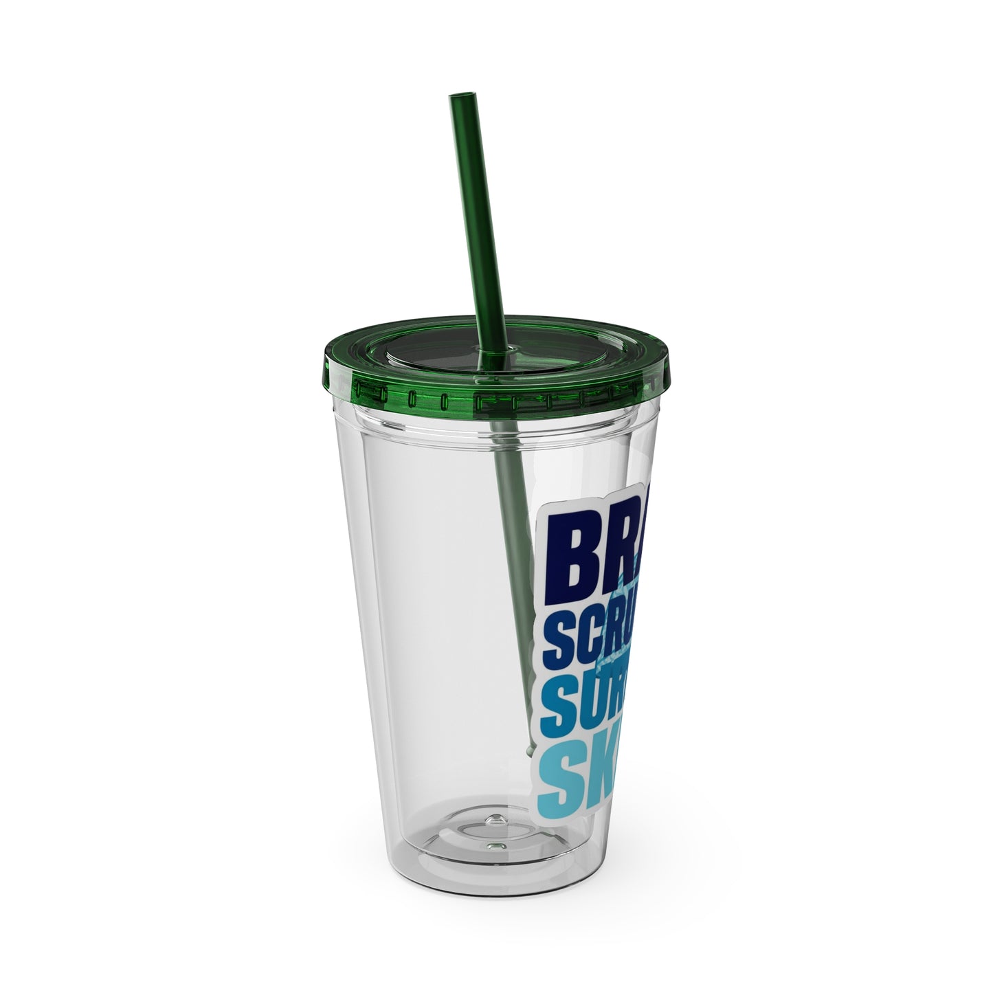 Brains, scrubs and surgical skills blue Clear Insulated Cup