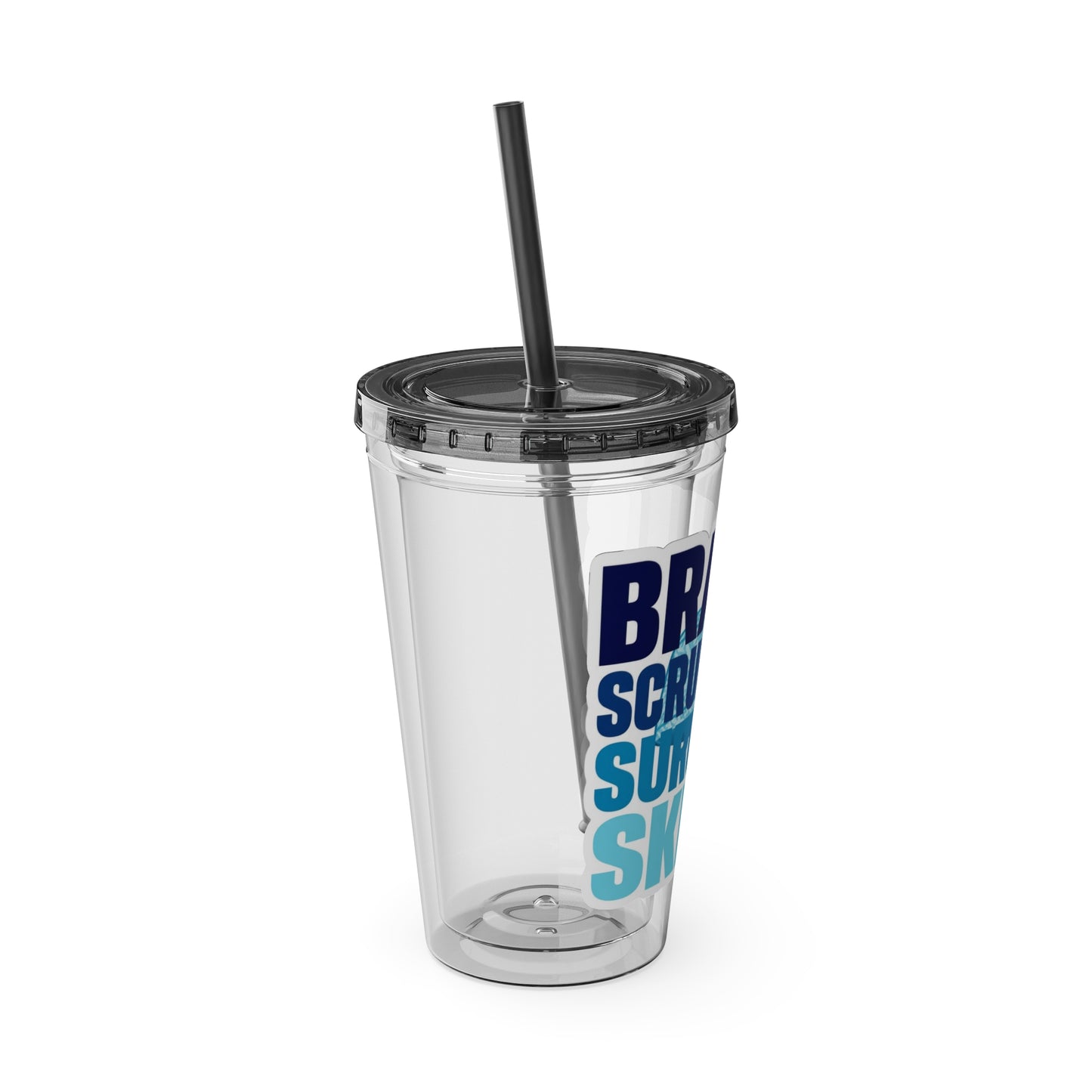 Brains, scrubs and surgical skills blue Clear Insulated Cup