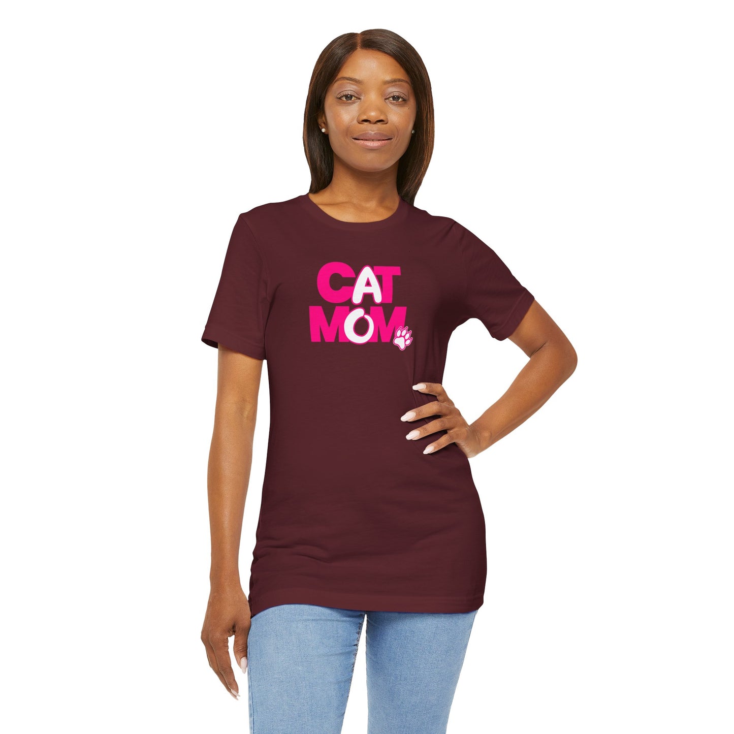 Cat mom pink T-shirt
