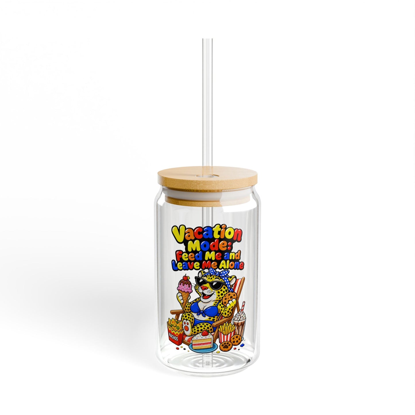 Vacation mode feed me and leave me alone Sipper Glass