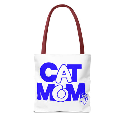 Cat mom blue Tote Bag