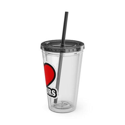 I love doctors faux sticker Clear Insulated Cup