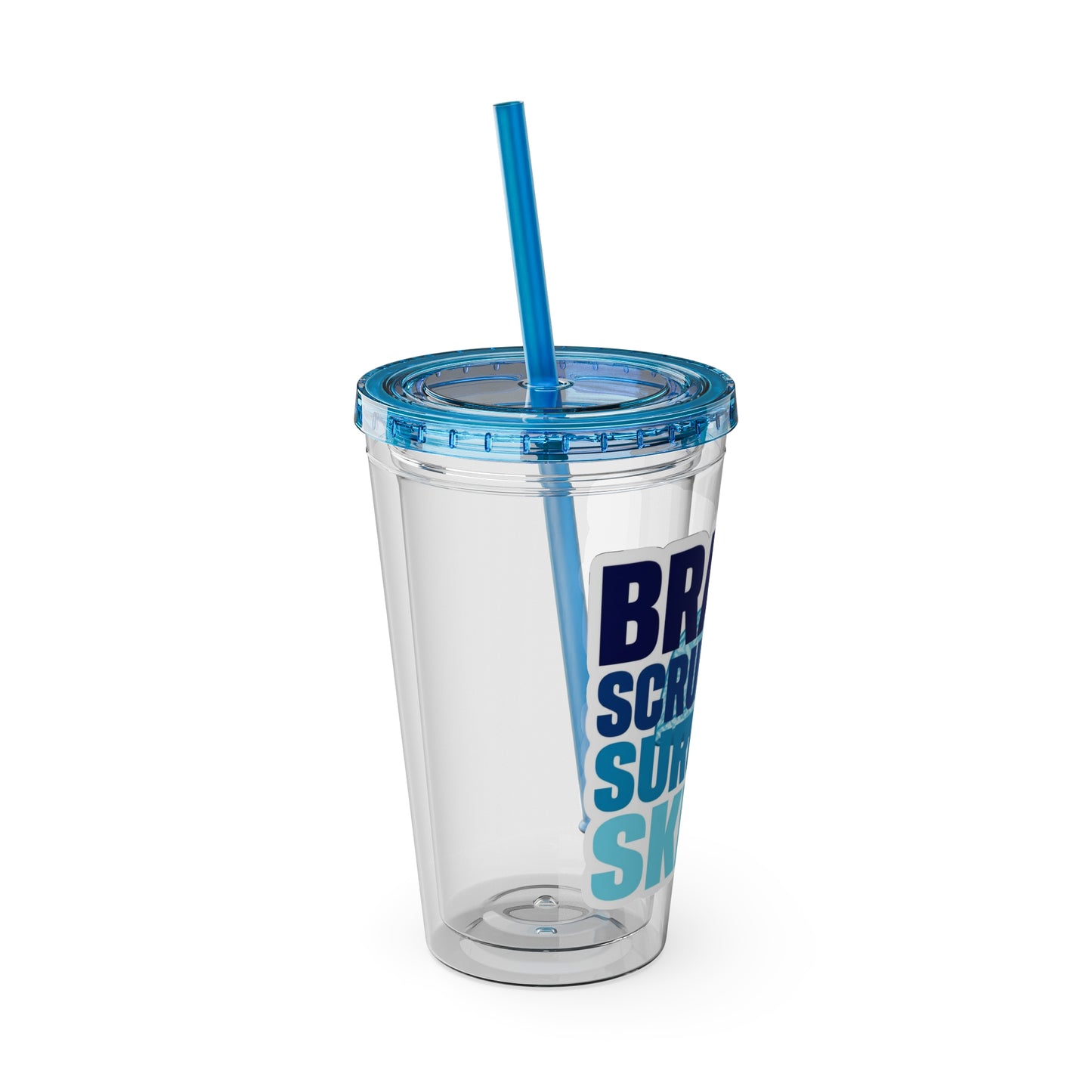 Brains, scrubs and surgical skills blue Clear Insulated Cup