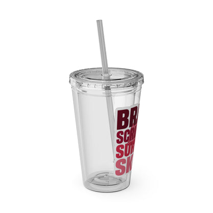 Brains, scrubs and surgical skills pink Clear Insulated Cup