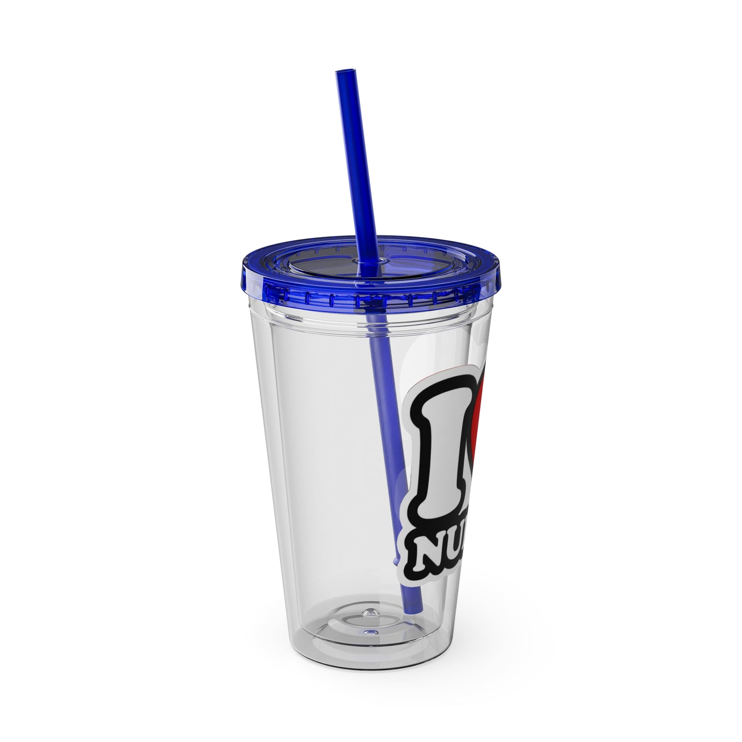 I love nurses faux sticker Clear Insulated Cup