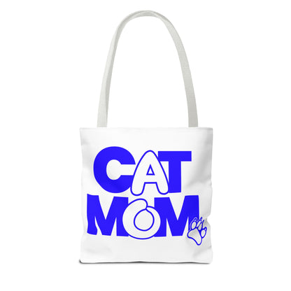 Cat mom blue Tote Bag