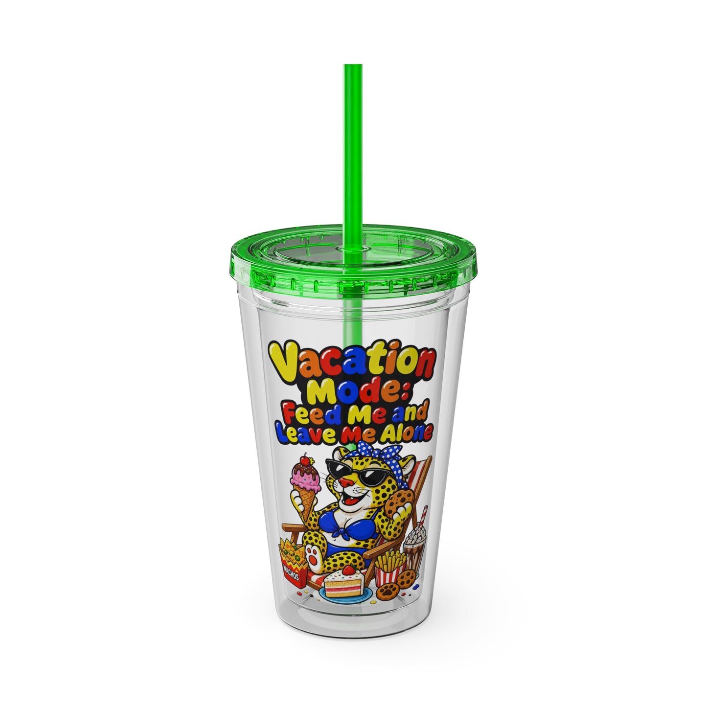 Vacation mode feed me and leave me alone Clear Insulated Cup