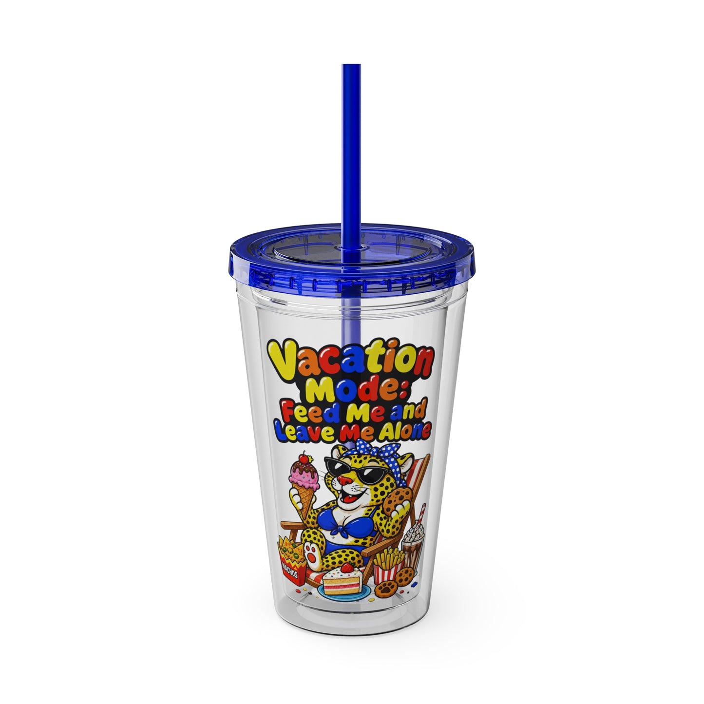 Vacation mode feed me and leave me alone Clear Insulated Cup