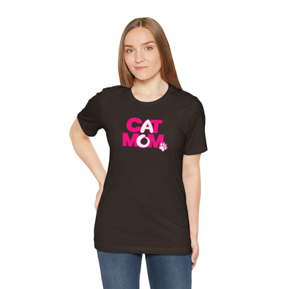 Cat mom pink T-shirt