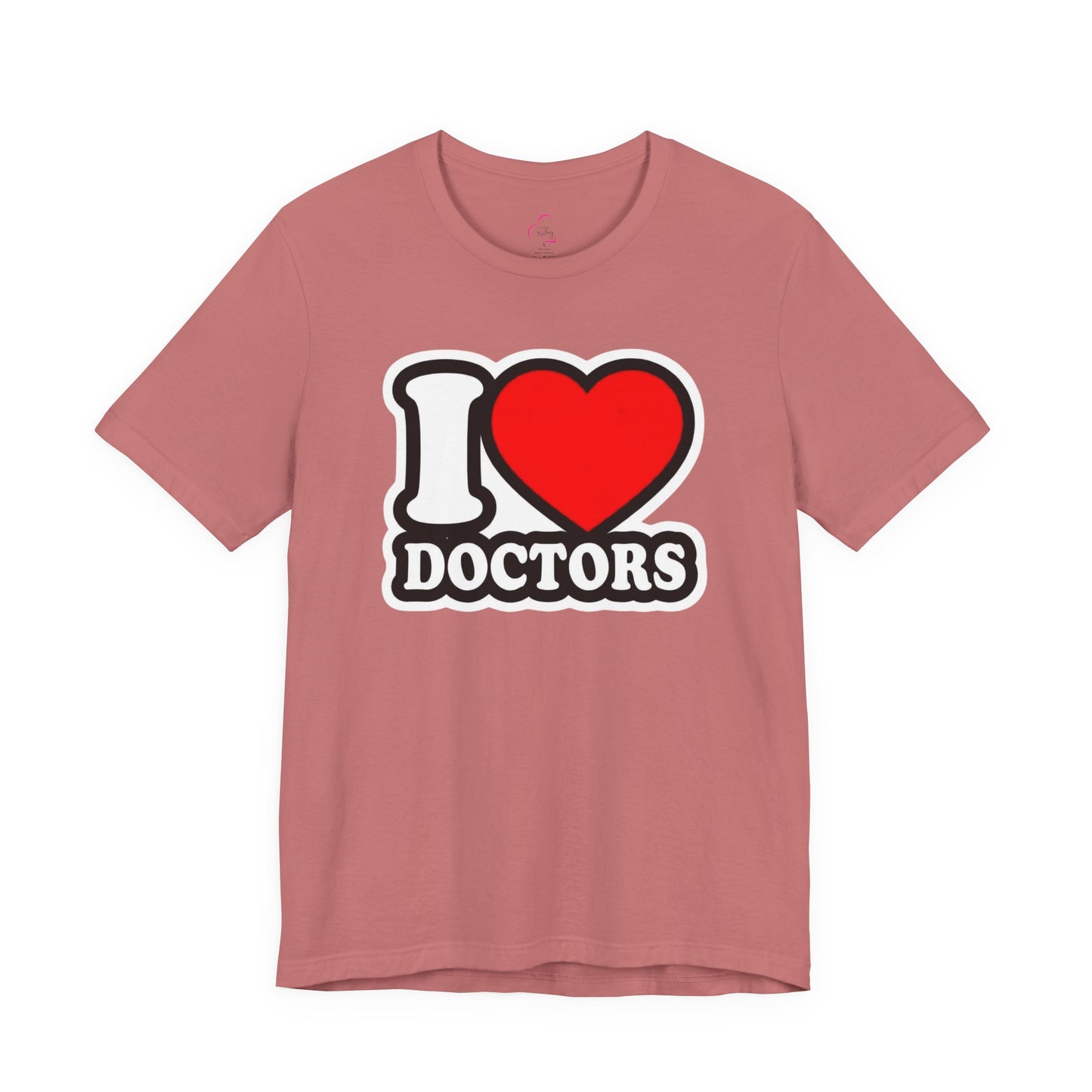 I love doctors faux sticker T-shirt