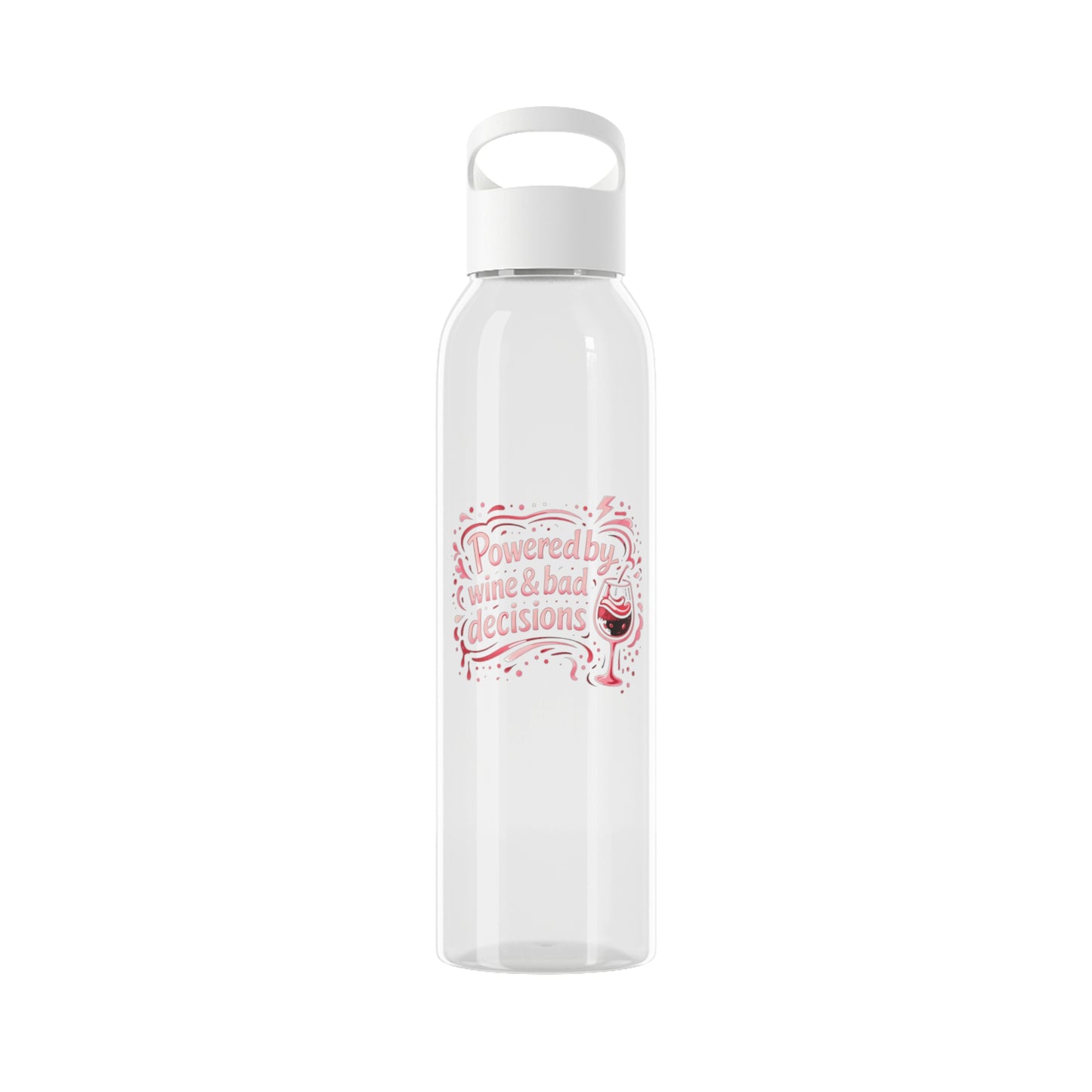 Powered by wine and bad decisions Water Bottle