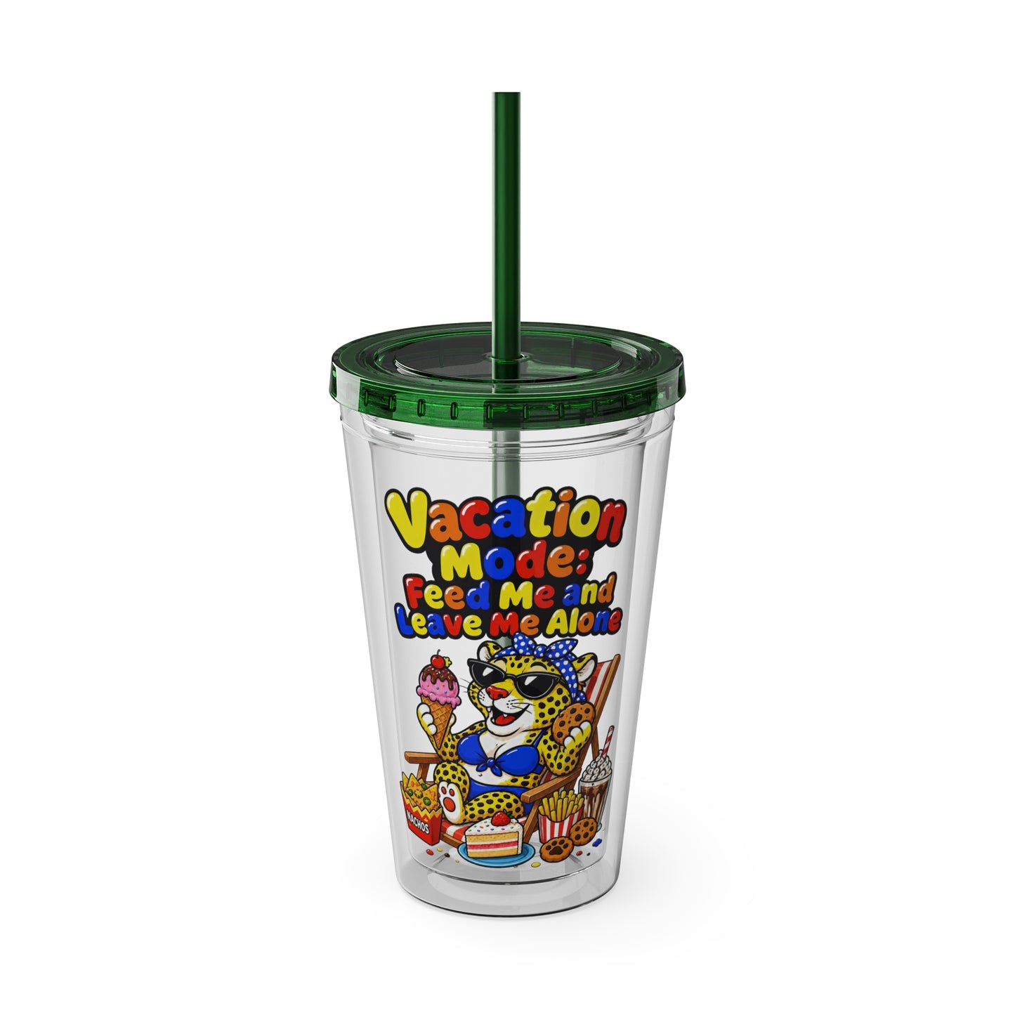 Vacation mode feed me and leave me alone Clear Insulated Cup