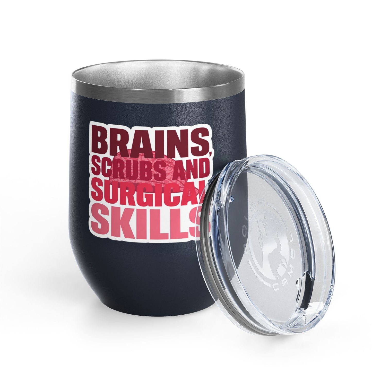 Brains, scrubs and surgical skills pink Tumbler
