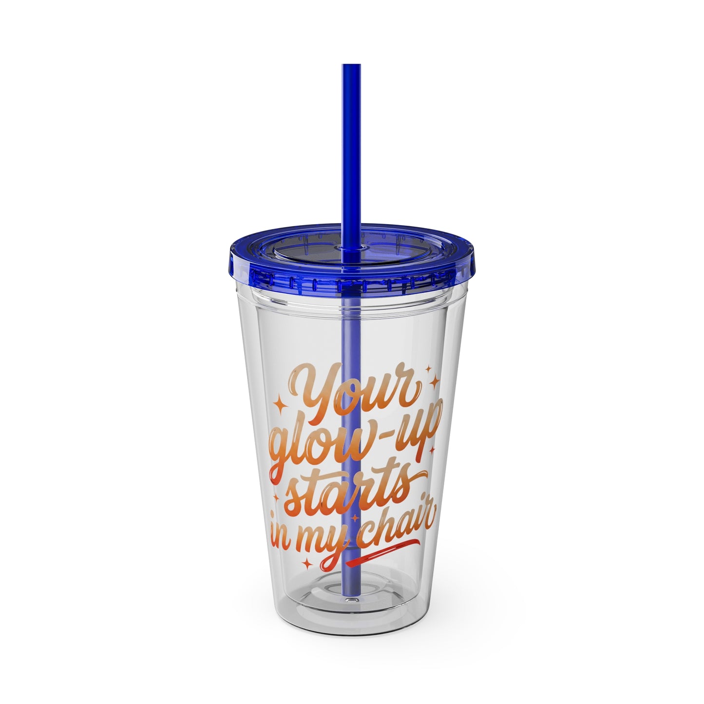 Your glow up starts in my chair Clear Insulated Cup