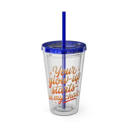 Your glow up starts in my chair Clear Insulated Cup