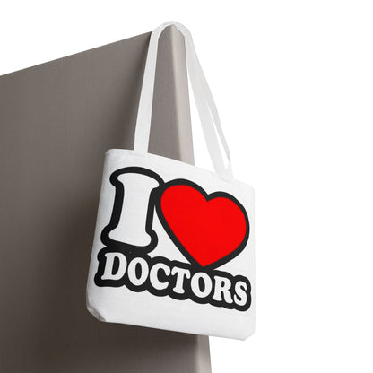 I love doctors faux sticker Tote Bag