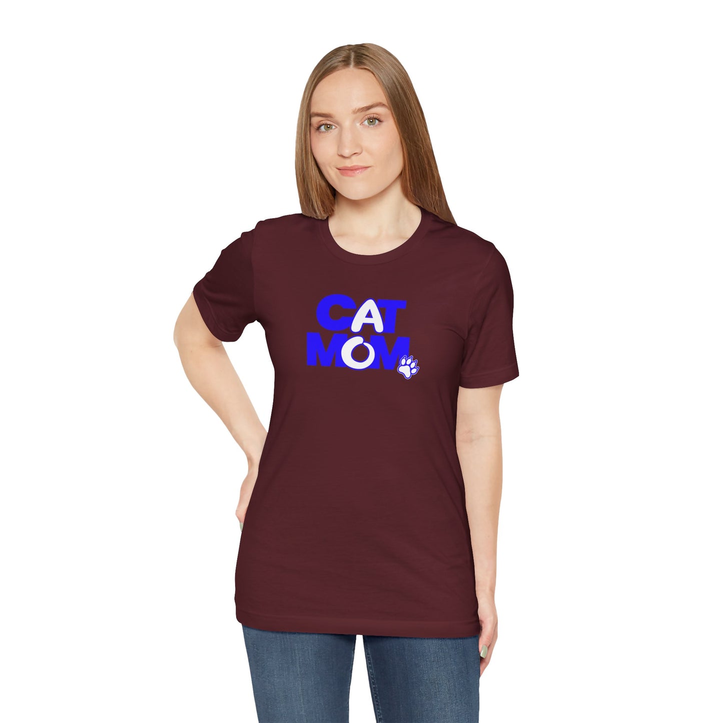 Cat mom blue T-shirt