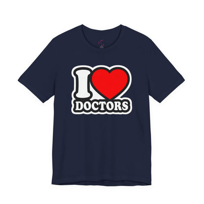 I love doctors faux sticker T-shirt