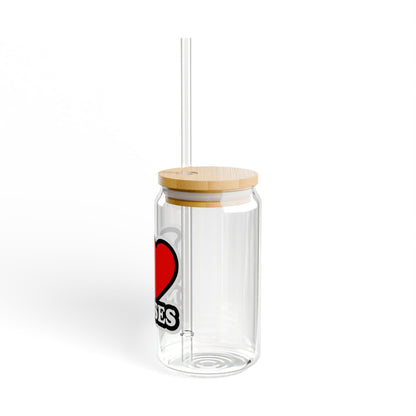 I love nurses faux sticker Sipper Glass