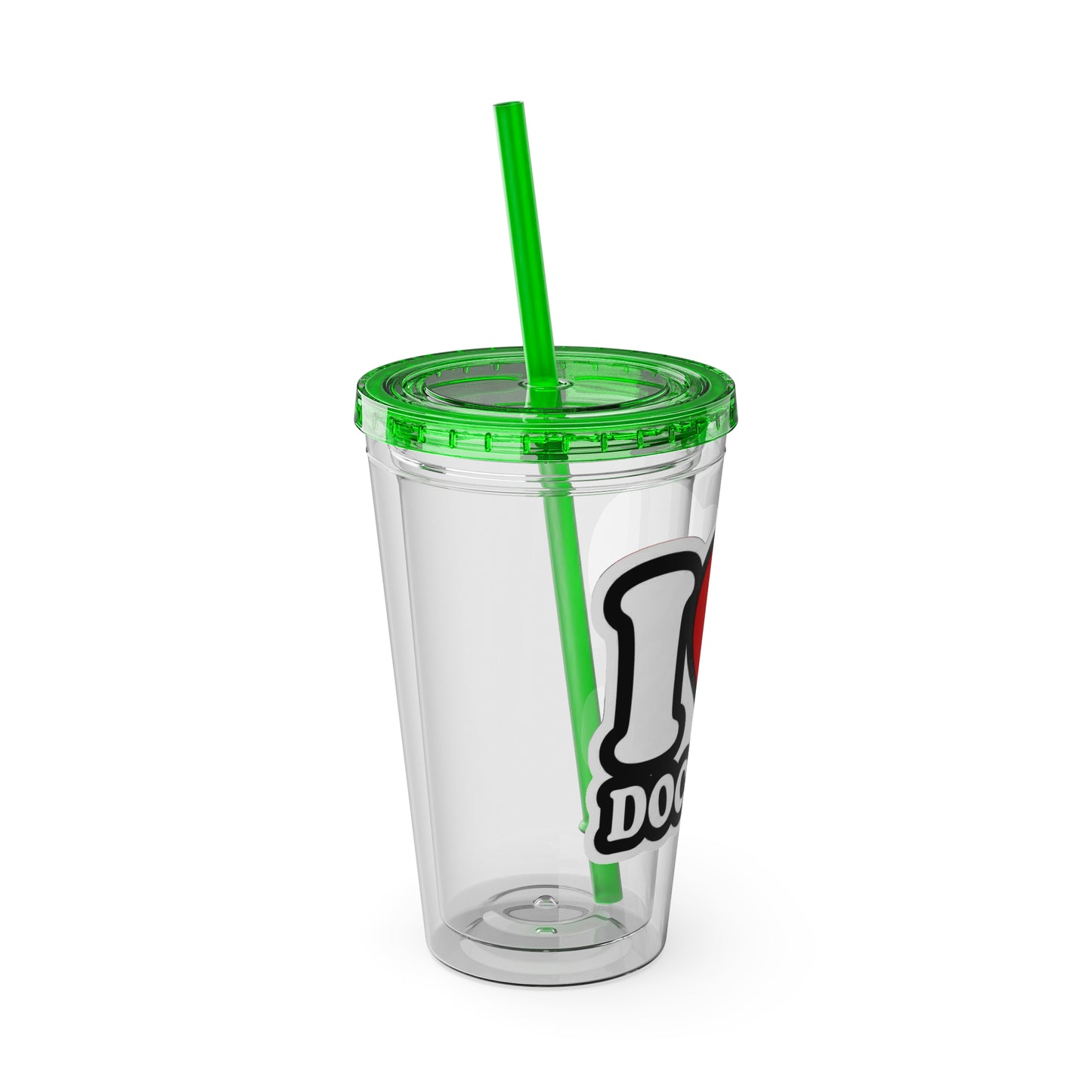 I love doctors faux sticker Clear Insulated Cup