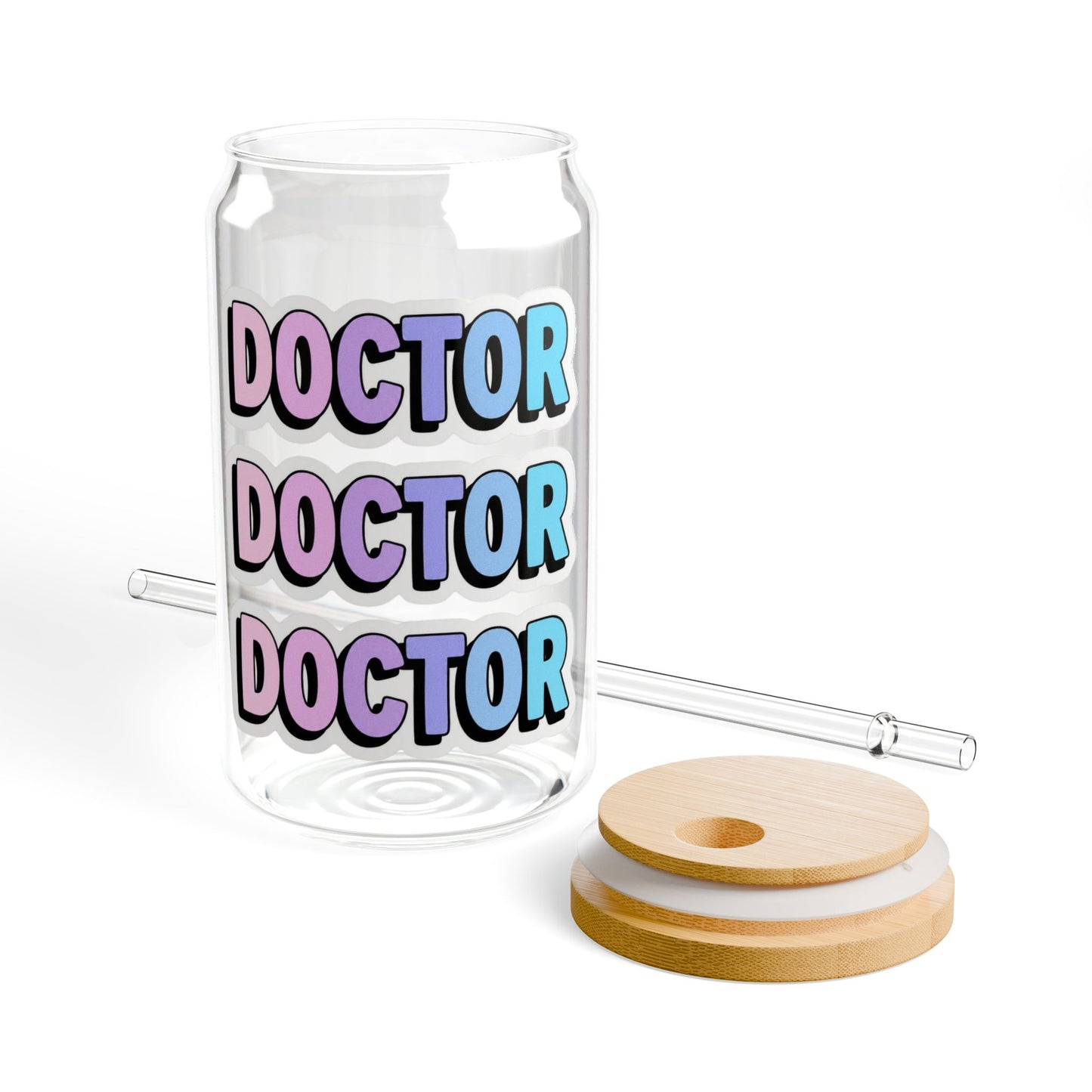 DOCTOR faux sticker Sipper Glass