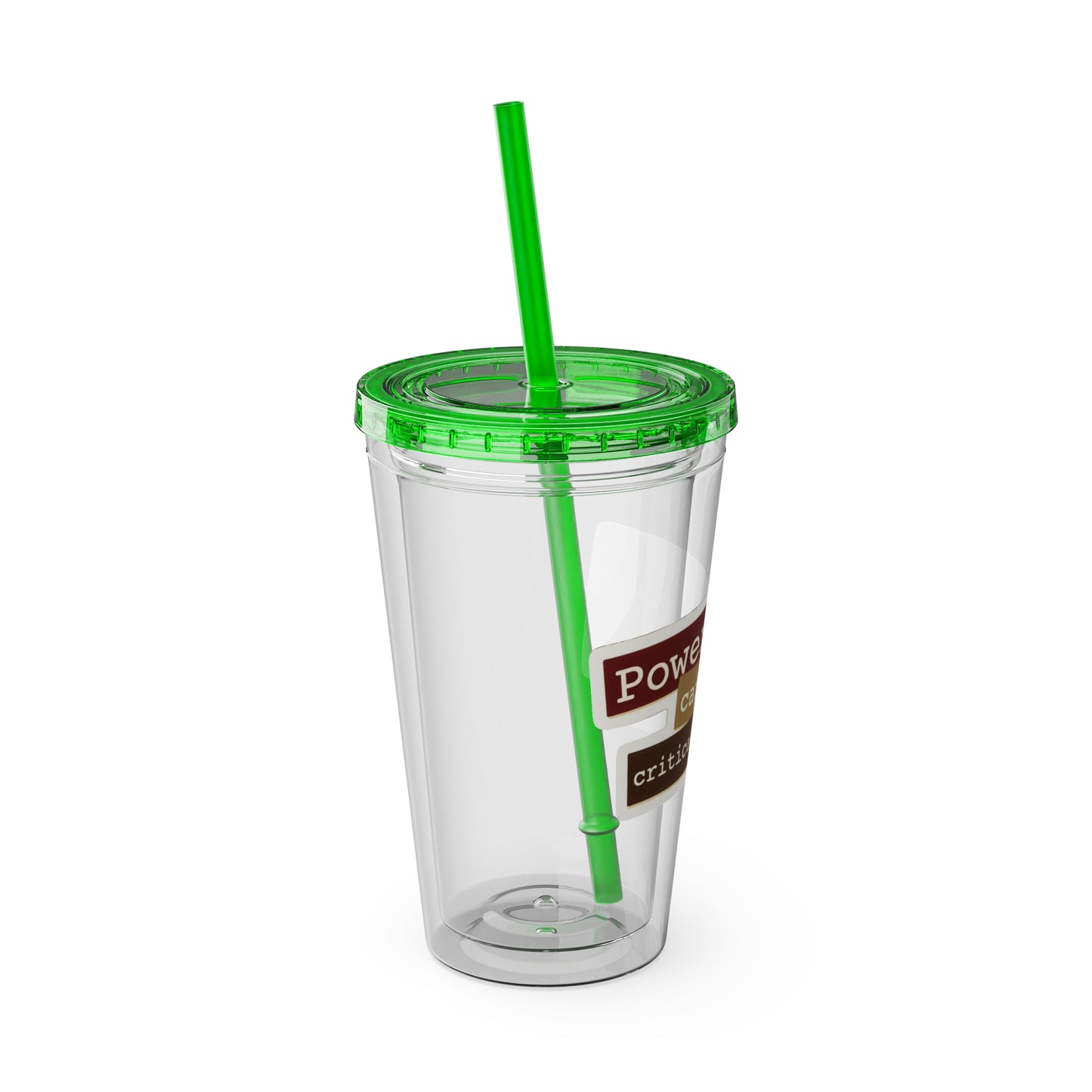 Powered by caffeine and critical thinking Clear Insulated Cup
