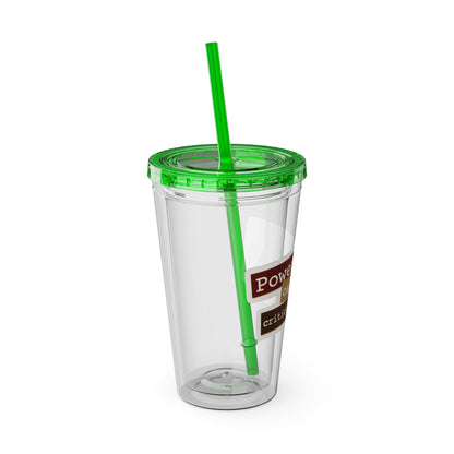 Powered by caffeine and critical thinking Clear Insulated Cup