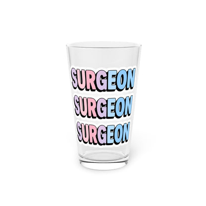 SURGEON faux sticker Beer Glass