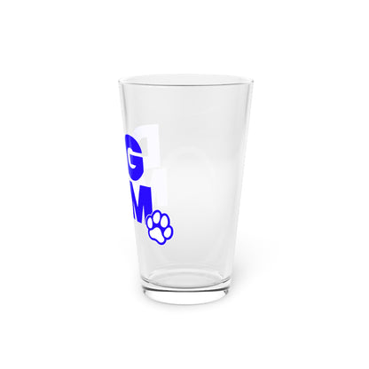 Dog mom blue Beer Glass