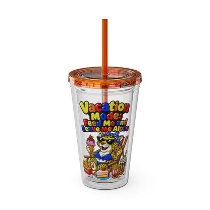 Vacation mode feed me and leave me alone Clear Insulated Cup