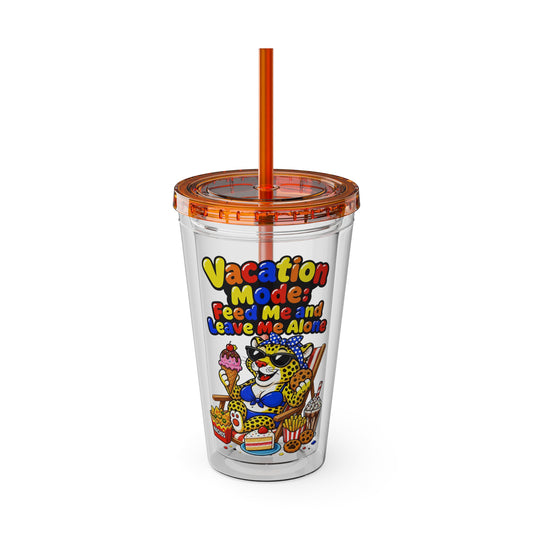 Vacation mode feed me and leave me alone Clear Insulated Cup