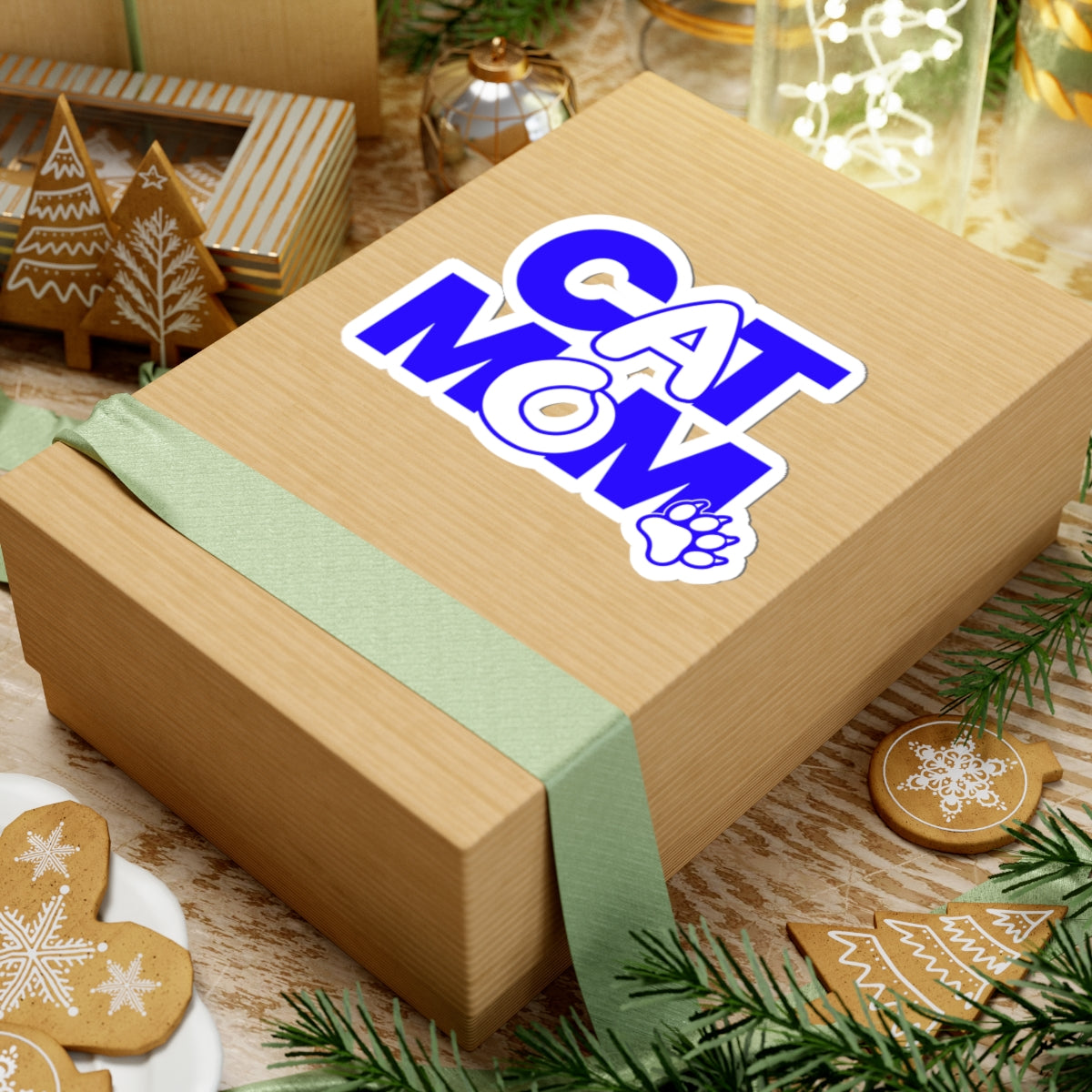 Cat mom blue Sticker