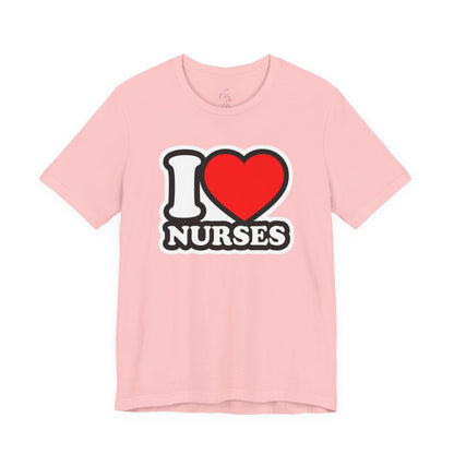 I love nurses faux sticker T-shirt