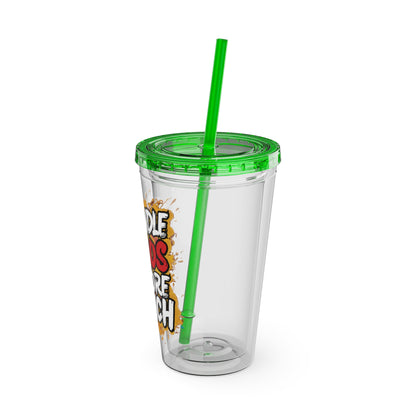 I handle chaos before lunch Clear Insulated Cup